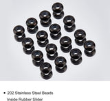20Pcs 202 Stainless Steel Beads, with Plastic, Slider Beads, Stopper Beads, Rondelle, Electrophoresis Black, 6x3mm, Hole: 1.5mm