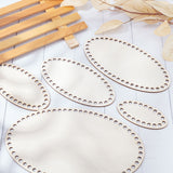 5 Size DIY Knitting Crochet Wooden Bag Bottom, Handbag Purse Base, Oval, Blanched Almond, 10~25x5~15x0.25cm, Hole: 6mm, 5pcs/set