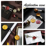 8Pcs 8 Style Pear Wood Handle, with Brass Wax Seal Stamp Head, for Wax Seal Stamp, Wedding Invitations Making, Mixed Shapes, 8pcs/set