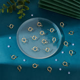 20Pcs 304 Stainless Steel Stud Earring Findings, with Horizontal Loops, Ring, with 30Pcs Plastic Ear Nuts, Golden, 16.5x12mm, Hole: 3.2mm, Pin: 0.7mm