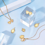 20Pcs 2 Style Rack Plating Brass Locket Pendants, Heart & Oval, Golden, 17~24x15~16x4~4.5mm, Hole: 4~4.5x2~3mm, Inner Diameter: 9~14.5x7.5~10mm, 10pcs/style