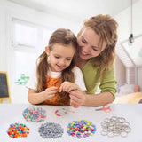 DIY Beaded Keychain Making Kit, Including Heart & Letter Acrylic & Seed Beads, Iron Split Key Rings, Waxed Polyester Cord, Mixed Color, 630Pcs/box