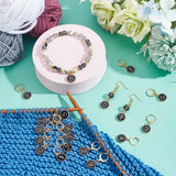 DIY Knitting Tools, including 0~9 Number Alloy Enamel Pendant Stitch Markers and Beaded Knitting Row Counter Chains for Knitting Weaving Sewing Quilting Handmade Jewelry, Black, 2.8~95cm, 11pcs/set