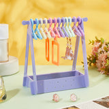 Opaque Acrylic Earring Display Stands, Clothes Hanger Shaped Earring Organizer Holder with 12Pcs Colorful Hangers, Lilac, Finish Product: 13.5x8.2x15.5cm