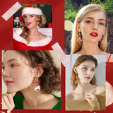Christmas Earring Making Kit, Including Wreath & House & Gift & Sock Alloy Enamel Pendants, Glass Star & Cube & Imitation Pearl Beads, Brass Earring Hooks, Mixed Color, 150Pcs/box