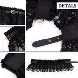 Polyester Wide Elastic Corset Belts, with PU Leather Belt, Alloy Clasp, Lace-up Waist Belt for Women Girl, Black, 31-7/8 inch(81cm)