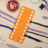 16Pcs 8 Colors Plastic Embroidery Thread Plate, Cross Stitch Threading Board Tools, Rectangle with Heart & Hexagon, Mixed Color, 195x80x1.5mm, Hole: 9x9mm & 14x15.5mm, 2pcs/color
