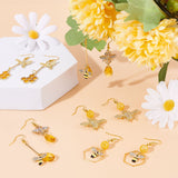 DIY Bee Dangle Earring Making Kit, Including Brass & Alloy Pendants & Link Connectors, Brass Earring Hooks, Glass Pearl Beads & Pendants, Golden, 138Pcs/box