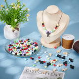 DIY Pendant Making Kit, Including Acrylic Round Beads, Cross Wood Pendants, Nylon Thread, Mixed Color, 410Pcs/set