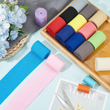 15M 15 Colors Polyester Flat Elastic Rubber Band, Webbing Garment Sewing Accessories, Mixed Color, 50mm, 1m/color