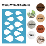 Acrylic Earring Handwork Template, Card Leather Cutting Stencils, Deep Sky Blue, Teardrop, 130x90x2mm, 2pcs/set