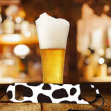 201 Stainless Steel Bottle Opener, with PU Leather Cord, Rectangle, Cow Pattern, 178x38x2mm