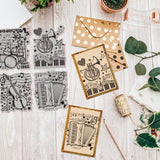 Rubber Clear Stamps, for Card Making Decoration DIY Scrapbooking, Musical Instruments, 22x18x0.8cm