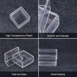 Polystyrene Plastic Bead Containers, Cube, Clear, 3x3x2.2cm