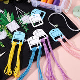 30Pcs 2 Colors Acrylic Spool Floss Bobbins, Thread Winding Boards, for Cross Stitch Embroidery Cotton Thread Craft DIY Sewing Storage, Mixed Color, 50x39.5x2mm, 15pcs/color