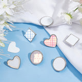 9 Sets 3 Style DIY Sublimation Blank Brooch Pin Making Kit, Including Zinc Alloy Brooch Base Settings & Cabochons, Flat Round & Heart & Square, Mixed Color, 17~24.5x1.5mm, Tray: 17.5~22.5mm, Pin: 1.2~1.5mm, 3 Sets/style