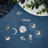 DIY Jewelry Making Finding Kits, Including Stainless Steel Pendant and Links, Moon & Sun & Snake & Tree of Life, Stainless Steel Color, 20Pcs/box