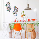 2Pcs 2 Style Iron Tree Leaf Wall Decor, Vine Olive Branch Leaf Wall Metal Art Hangings Decorations, for Indoor Outdoor Bedroom Living Room Cafe, Mixed Color, 322x155x1mm, Hole: 3mm, 1pc/style