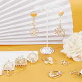 16Pcs 8 Style Alloy Pendants, with ABS Plastic Imitation Pearl, Mixed Shapes, Light Gold, 2pcs/Style