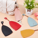 5Pcs 5 Colors Creative Pull Out Key Sleeve, Cartoon PU Leather Protective Car Key Case Keychain, with Waxed Cord, Mixed Color, 18.3~26.2cm, 1pc/color