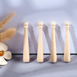 Unfinished Mini Natural Wooden Half Drilled Beads, Baseball Bat, for DIY Keychain Decoration Accessories, BurlyWood, 75x12mm, Hole: 1mm, 60pcs