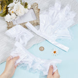 Lace Cloth Oversleeves, False Puff Sleeves, White, 275x105x1mm & 255x180x2mm