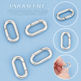 4Pcs 304 Stainless Steel Spring Gate Rings, Oval Ring, Stainless Steel Color, 18.5x10x3mm