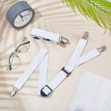 Y-shape Adjustable Garter Strap, No-slip Sock Clamp, Men's Shirt Stay, with Iron Clip, Wedding Garment Accessories, White, 515~670x26x1.5mm, 2pcs/set