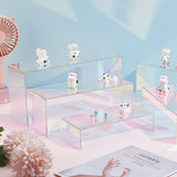 5Pcs 5 Sizes Transparent Acrylic Display Risers, Mult-purpose for Jewelry, Cosmetics, Glasses Display, AB Color, Clear, 18~26x8x4.3~12.3cm, 1pc/size