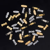 Brass Screw Clasps, Platinum & Golden, 11~14.5x3.5~5mm, hole: 0.5~2mm, 120sets/box