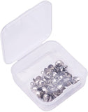304 Stainless Steel Cup Pearl Peg Bails Pin Pendants, For Half Drilled Beads, Stainless Steel Color, 8x8mm, Hole: 2mm, Pin: 0.7mm