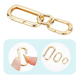 6Pcs 3 Style Brass Spring Gate Rings, Oval Rings, Golden, 13~29x10~15x2~3.5mm, Inner Diameter: 9x5.5~23mm, 2Pcs/style
