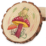 Printed Wood Round Sheets, for Home Display Decoration, Mushroom, 90~100x10mm