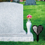 Acrylic Garden Stake, Ground Insert Decor, for Yard, Lawn, Garden Decoration, Heart with Memorial Words, Wing Pattern, 258x158mm