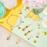 Alloy Enamel Bees & Honey Jar Pendant Locking Stitch Markers, Brass Clasp Stitch Marker, Mixed Color, 3~4cm, 4 style, 3pcs/style, 12pcs/set