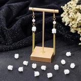 16Pcs Glass Beads, Convallaria Majalis, White, 8.5~9x8.5mm, Hole: 2mm