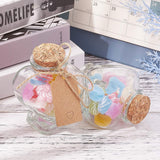 DIY Heart Shape Transparent Glass Bottles Kits, Wishing Bottles, with Cork Stoppe, with Jute Twine, 2-Ply and Paper Price Tags, Hang Tags, Clear, 73x60mm