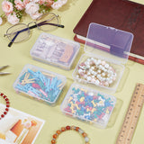 PP Plastic Bead Containers, Rectangle Bead Storage Case with Hinged Lid, for Small Iterms, Clear, 9.45x6.7x2.7cm