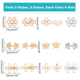 24 Sets 6 Style Alloy Snap Lock Clasps, Closure Sewing Fasteners for Garment Accessories, Mixed Shapes, Mixed Color, 17~26x14.5~18.5x1.5~6mm, 4sets/style