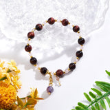 2 Strand Natural Red Tiger Eye Beads Strands, Dyed & Heated, Round, 8mm, Hole: 1mm, about 48pcs/strand, 15.3 inch