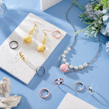 24Pcs 6 Colors Brass Bead Frame, Rings, Mixed Color, 19x3mm, Hole: 1.2mm, 4pcs/color