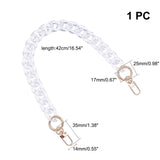 Resin Bag Handles, with Alloy Spring Gate Rings and Clasps, for Bag Straps Replacement Accessories, Clear, 42cm