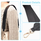 Leather Bag Straps, with Alloy Swivel Clasps, Black, 64x3.85cm