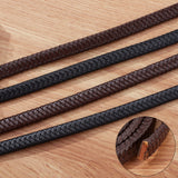 Flat Braided Leather Cord, for Necklace & Bracelet Making Accessories, Coconut Brown, 12x6mm