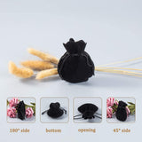 30pcs Velvet Jewelry Bag, Drawstring Jewelry Pouches, Calabash Candy Pouches, for Wedding Birthday Party Favors, Black, 9x7cm