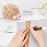 DIY Jewelry Making Kit, Including 1Pc Hedgehog Shaped Cotton Needle Cushion, Velet Cloth Needle Holder Pillow, 50Pcs Butterfly Iron Head Pins, Mixed Color, 115x100x97mm