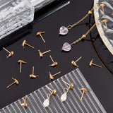100Pcs Teardrop Brass Stud Earring Findings, with Loop, Long-Lasting Plated, Real 18K Gold Plated, 12x9x4mm, Hole: 0.9mm, Pin: 0.7mm, 100pcs/box