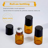 Glass Essential Oil Empty Perfume Bottle, with Roller Ball and Plastic Caps, Bottle Openers, 3ML Disposable Dropper and Funnel Hopper, Mixed Color