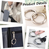 32Pcs 4 Styles Zinc Alloy Spring Gate Rings, O Rings, Platinum, 20~33x3.5~54mm, Inner Diameter: 13~26mm, 8pcs/style