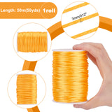 Polyester Cord, for Knitting Chinese Knots, Gold, 3mm, about 54.68 Yards(50m)/Roll